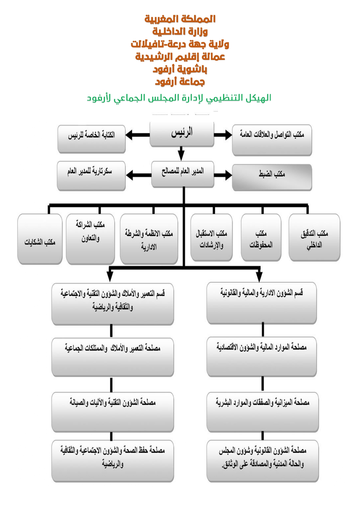 الهيكل التنظيمي